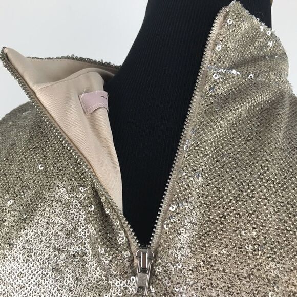 Forever 21 Gold All Over Sequin Halter Cut Fully Lined Holiday Top NEW - Picture 6 of 10